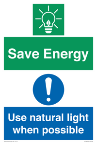 Save Energy - Use natural light when possible